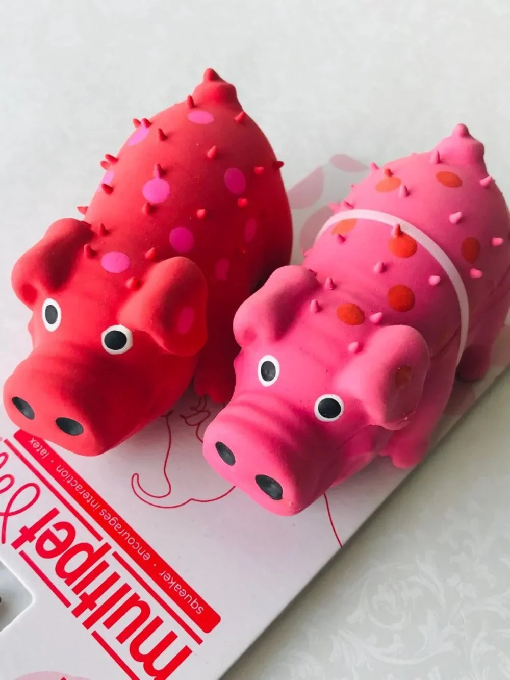 Multipet Mini Pig Latex Squeak Dog Toy With Squeaker Pink